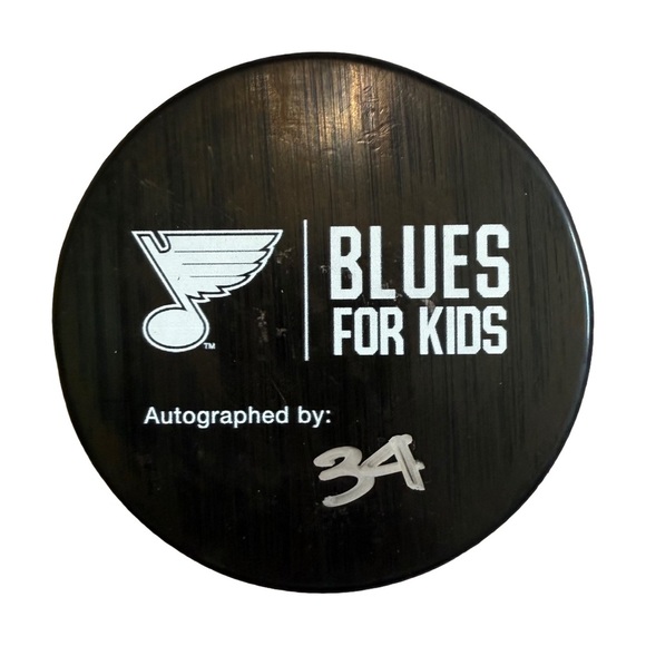 NHL / ST LOUIS BLUES 2016 STACHE BASH HOCKEY PUCKED AUTOGRAPHED BY JAKE ALLEN - Picture 3 of 3